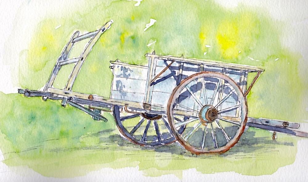 Old-farm-cart-at-Manzac